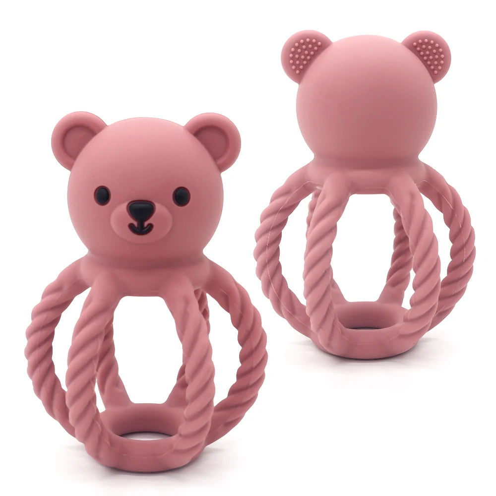 Silicone Bear Rattle Teether | Oliver & Company Montessori Toys