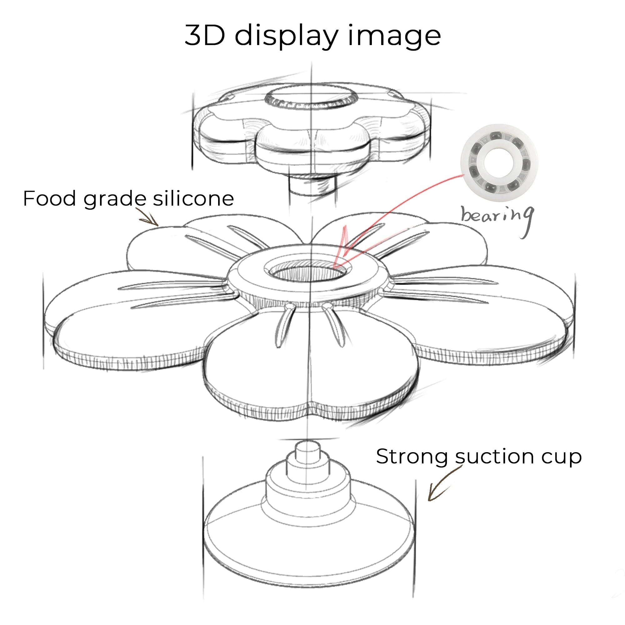 Silicone Suction Fidget Spinners