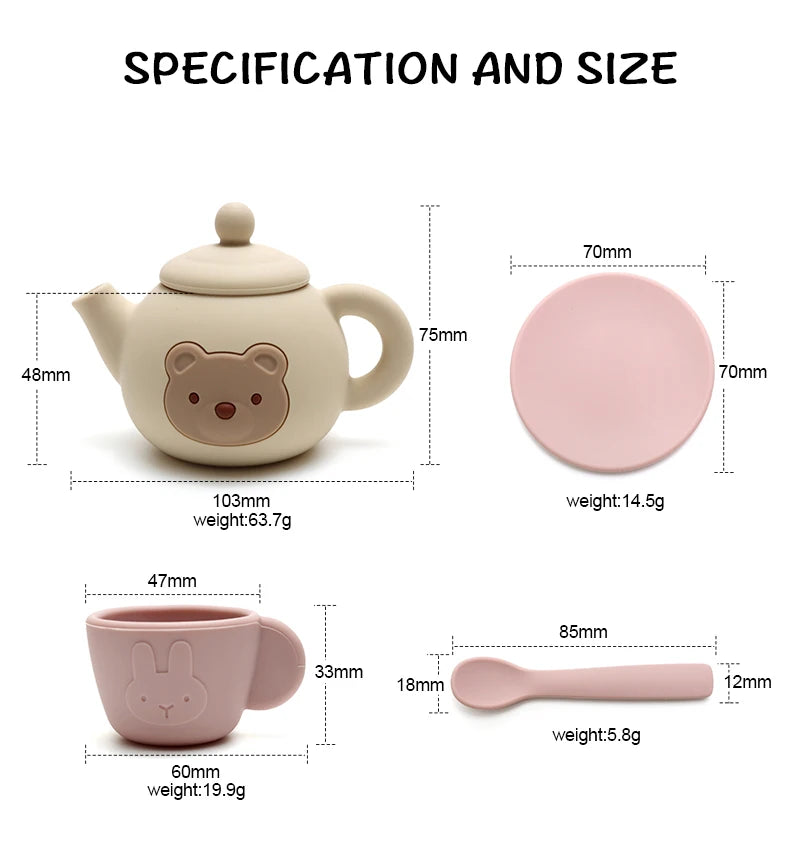 Silicone Tea Play Set for Toddlers – 13-Piece Pretend Play Tea Party