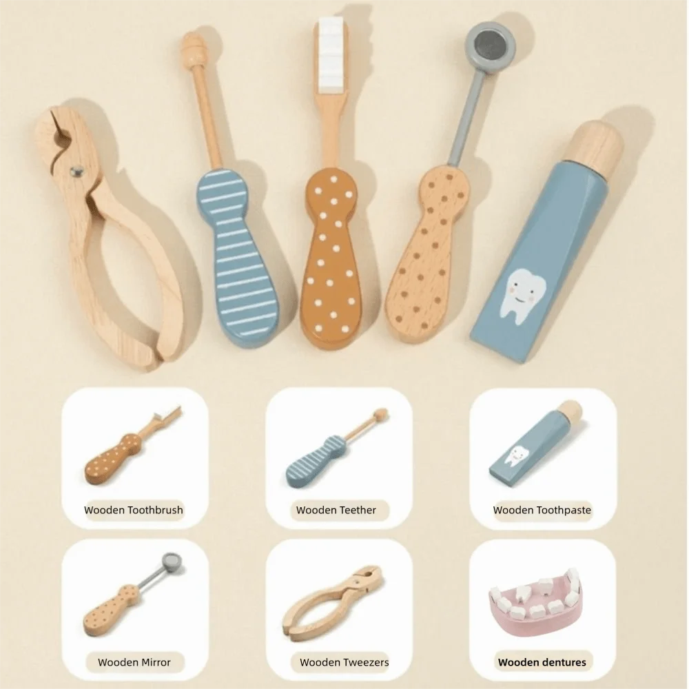 Wooden Dental Pretend Play Set | Oliver Montessori Toys