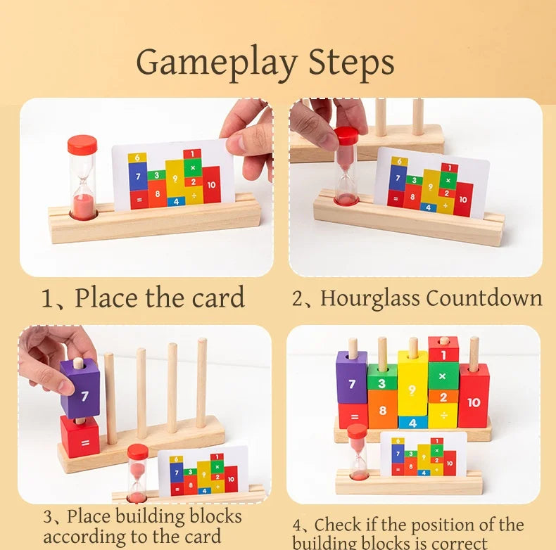 Wooden Number & Letter Matching Puzzle: instructions Educational stacking toy for kids 3-8. Build skills in spelling, math, and logic while promoting creativity.