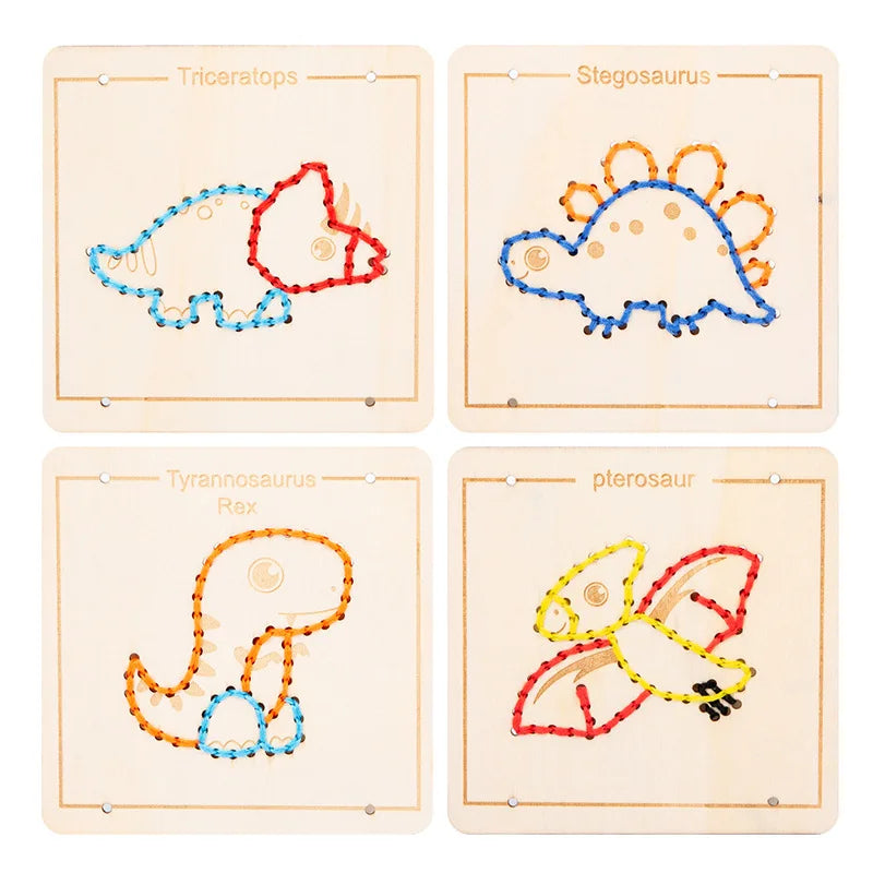 Wooden Lacing Boards for Kids – Montessori Threading – Oliver & Company