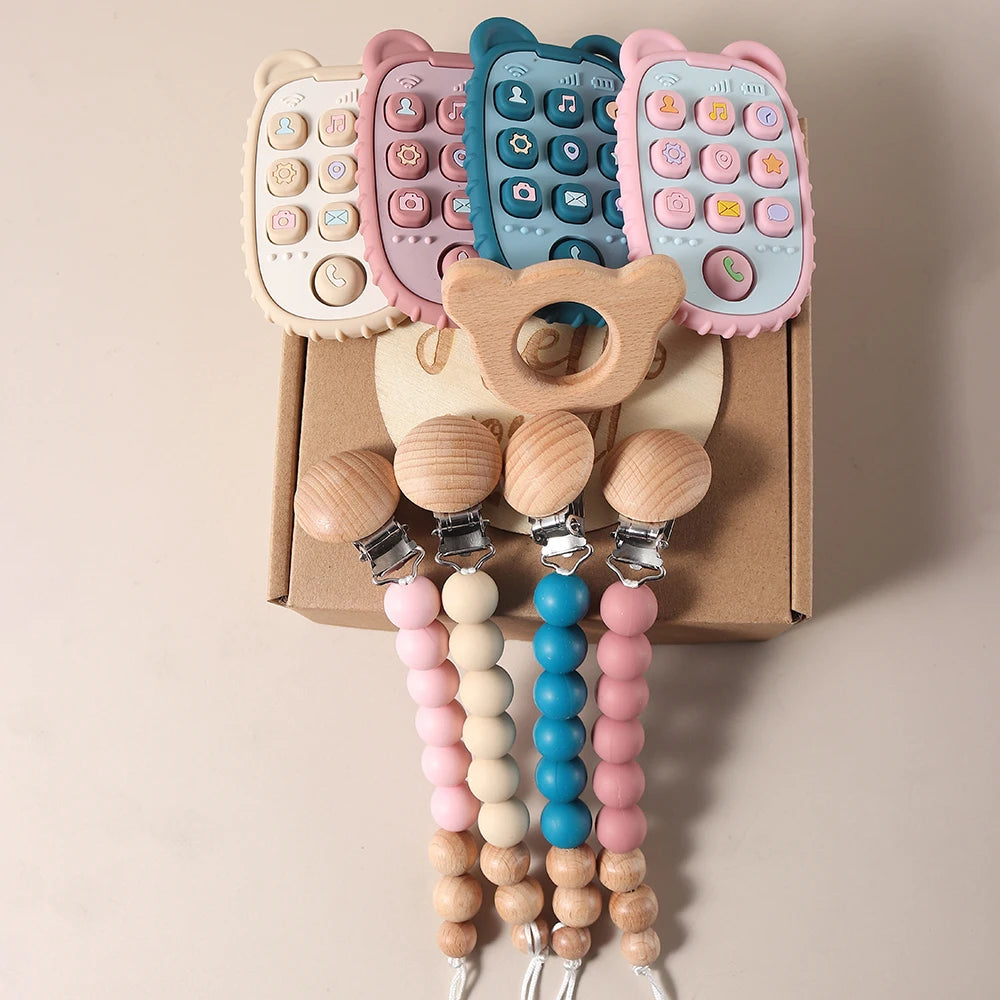 Remote Control & Wooden Teether Baby Gift Set