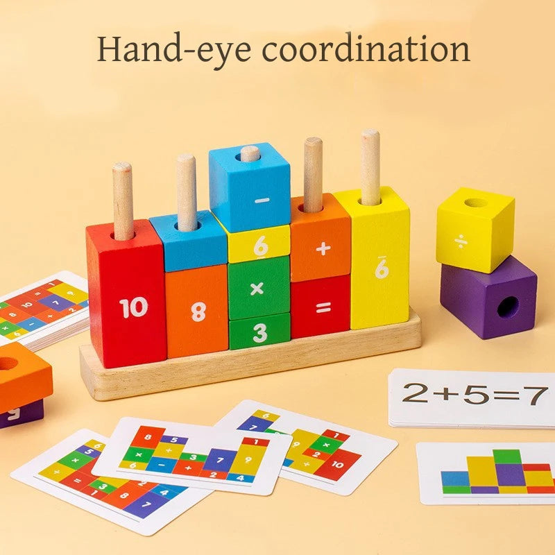 Wooden Number & Letter Matching Puzzle: Educational stacking toy for kids 3-8. Build skills in spelling, math, and logic while promoting creativity.