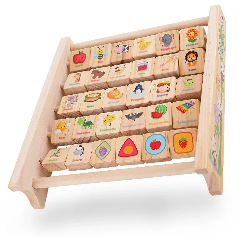Wooden Alphabet Flip Learning Rack