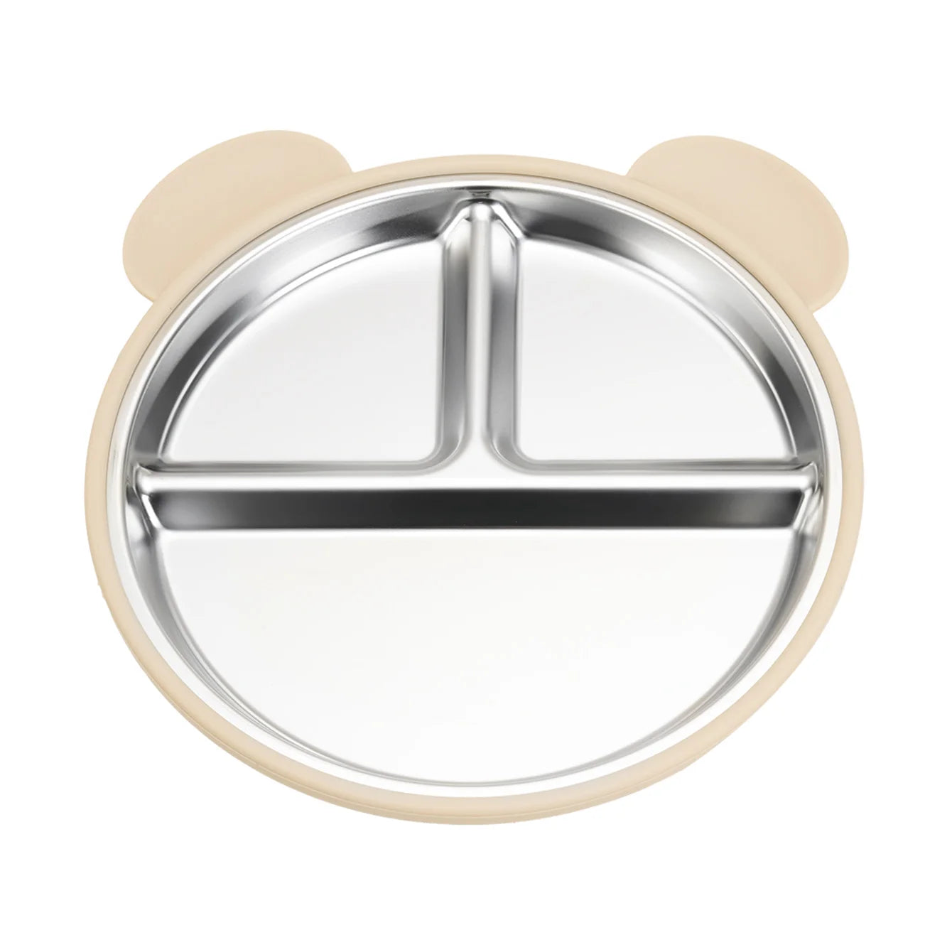 Bear Suction Plate for Toddlers | Stainless Steel & Silicone | Oliver & Company Montessori Toys