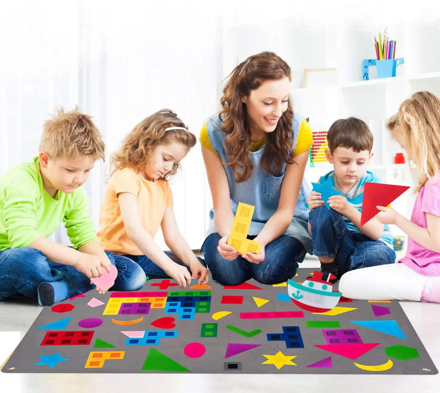 Felt Shape Board for Kids – Montessori Activity – Oliver & Company