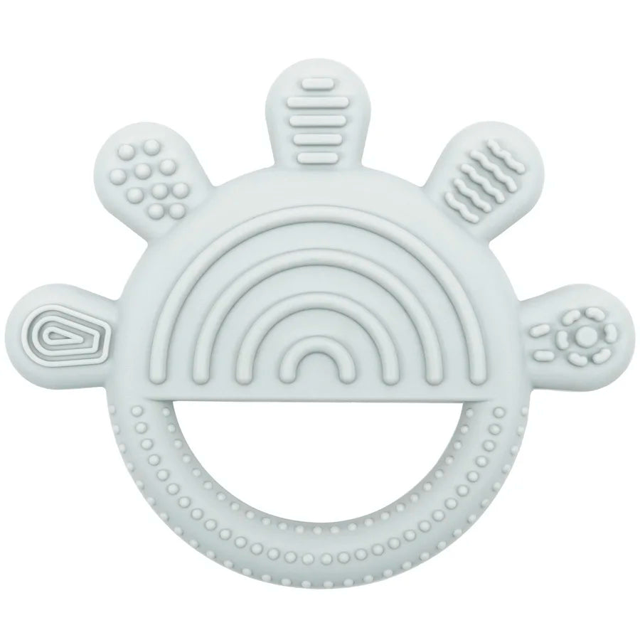 Ice grey rainbow sun silicone teether