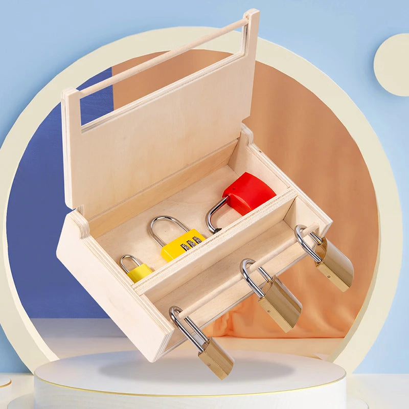 Wooden Lock & Key Toy – Montessori Fine Motor Skills