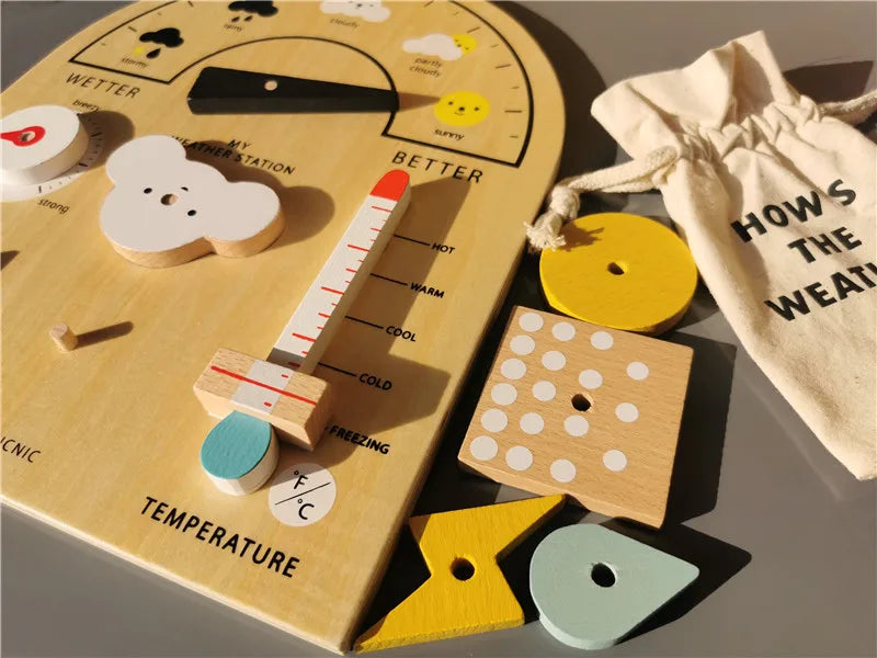 Wooden Weather Station - Montessori Interactive Learning Toy
