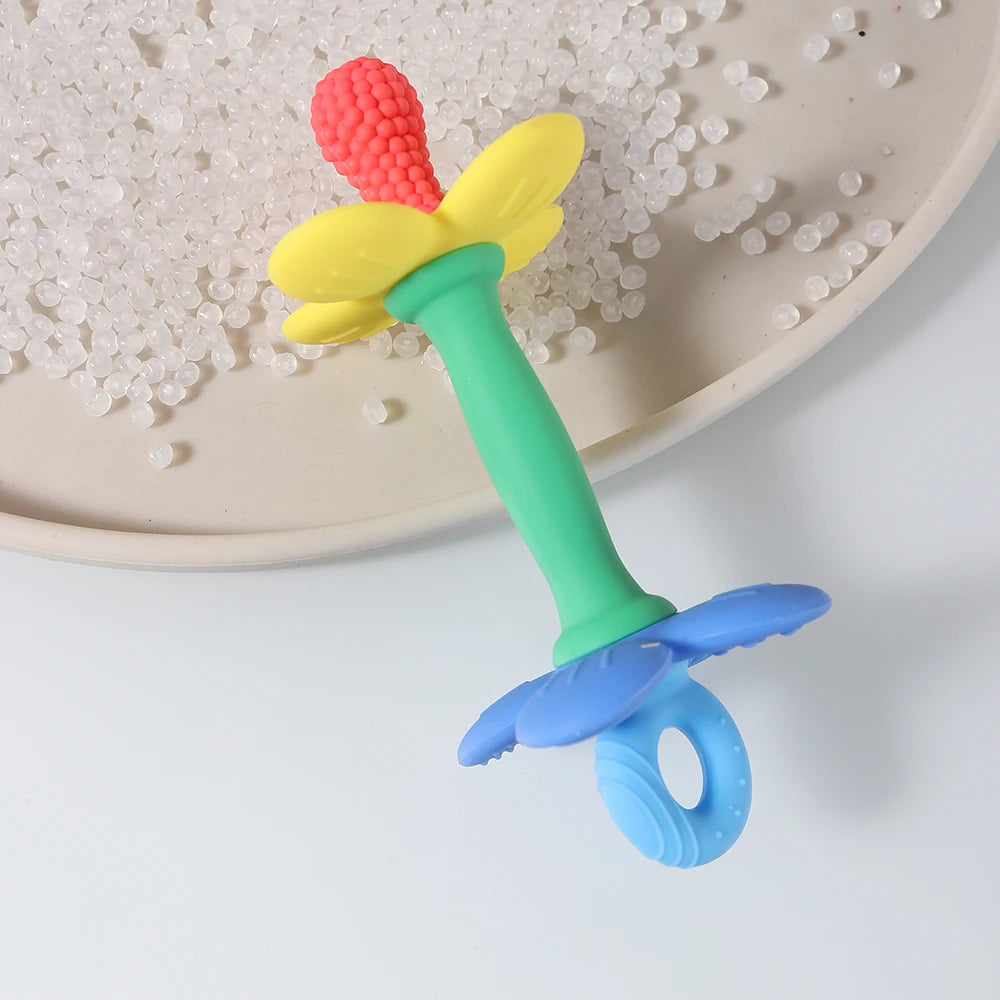 Colorful baby teether on a white background