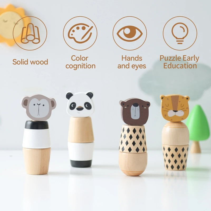 Wooden Animal Screw Toy | Oliver and Company Montessori Toys