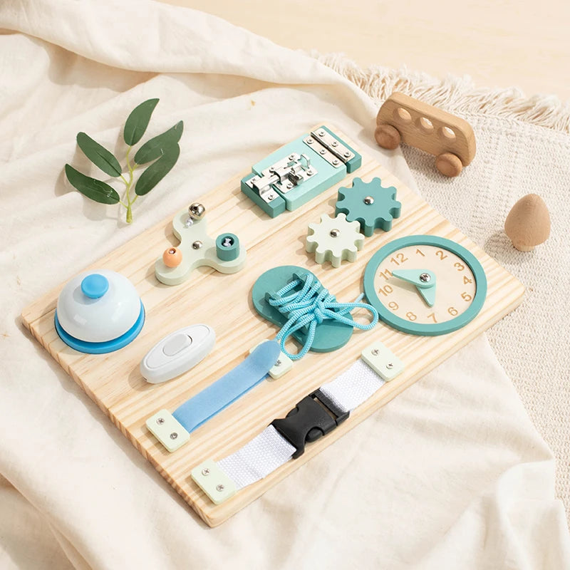 Wooden Activity Busy Board | Oliver & Company Montessori Toys