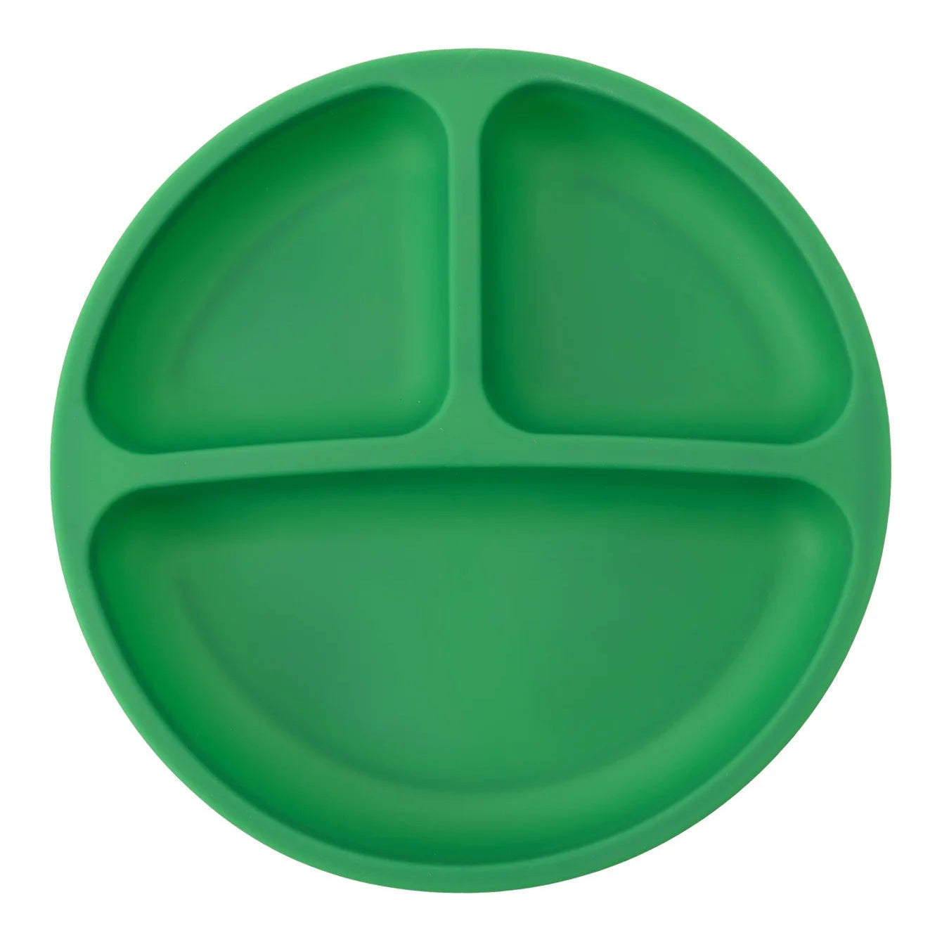 Round silicone divided suction plate in Green