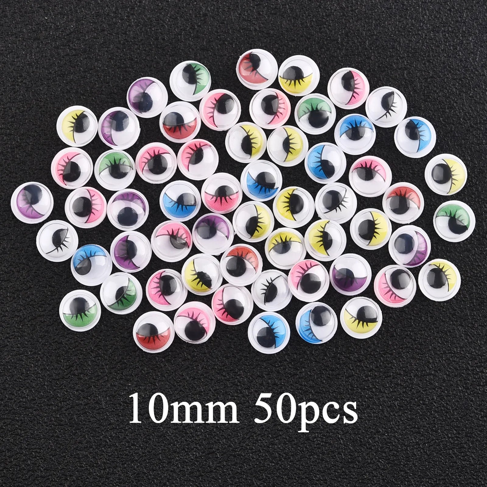 Movable Googly Eyes - Kindergarten Craft Supplies: A pile of colorful, plastic eyes for creative projects, available in bulk for classroom and home crafts.