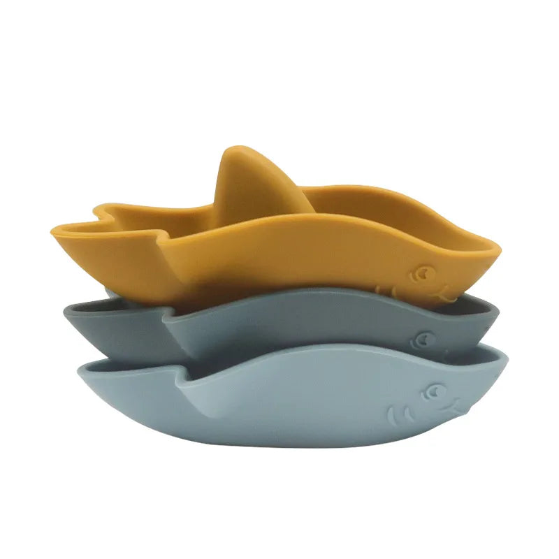 Silicone Stacking Boat Bath Toy Set | Oliver Montessori Toys