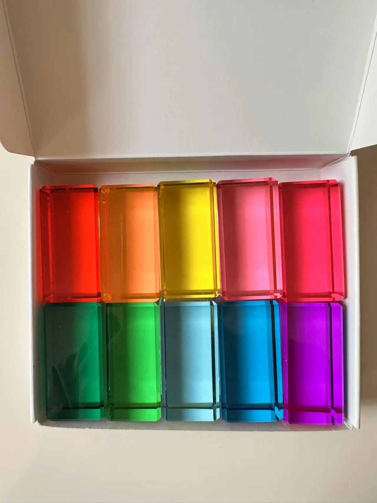 Rainbow Transparent Acrylic Stacking Blocks for Kids