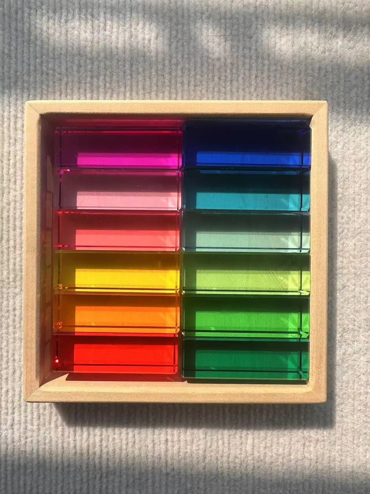 Rainbow Transparent Acrylic Stacking Blocks for Kids