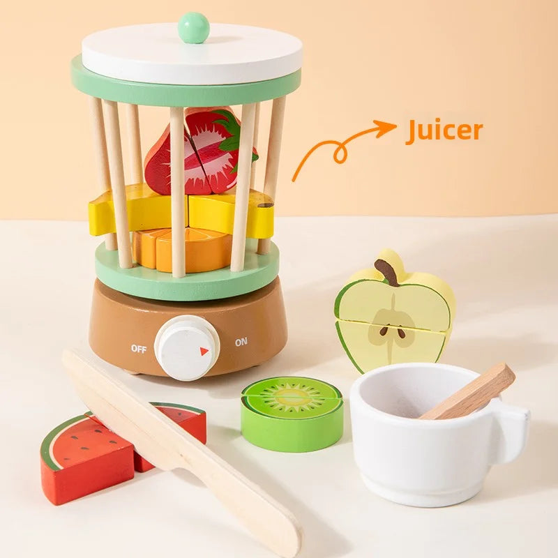 Green Wooden Kitchen Appliance Pretend Play Set for Kids