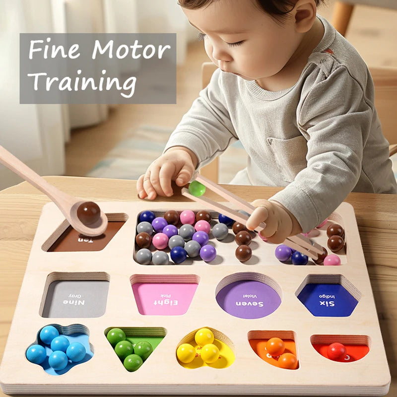 Color Sorting Bead Clipping Game | Oliver Montessori Toys