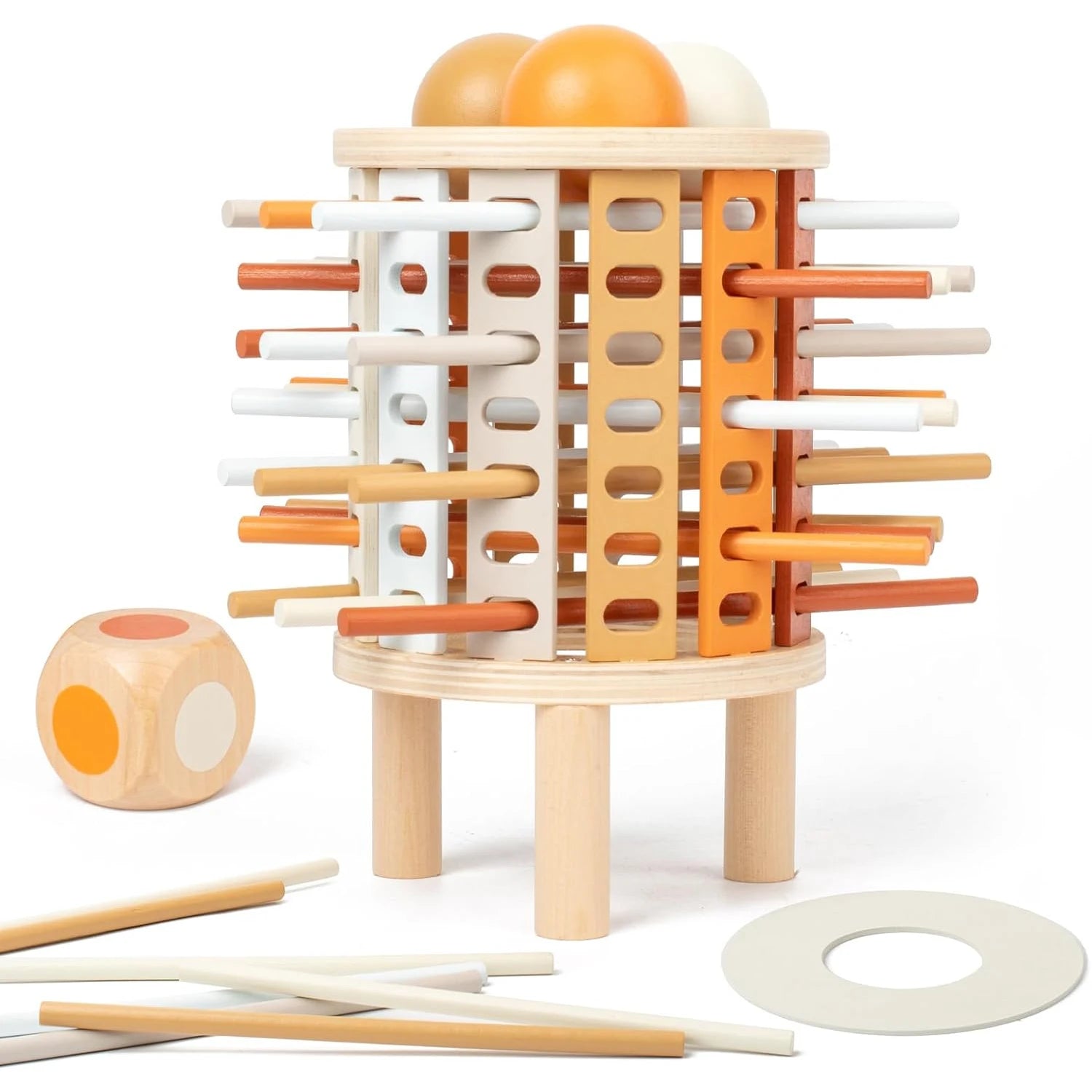 Montessori Wooden Stick & Ball Drop Game