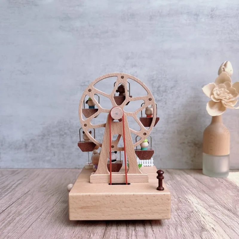 Wooden Bear Ferris Wheel Music Box – Wind-Up Clockwork | Oliver & Company Montessori Toys