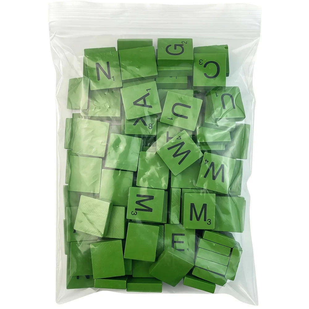 Wooden Letter Tiles Set – 100 Scrabble-Style Alphabet Tiles