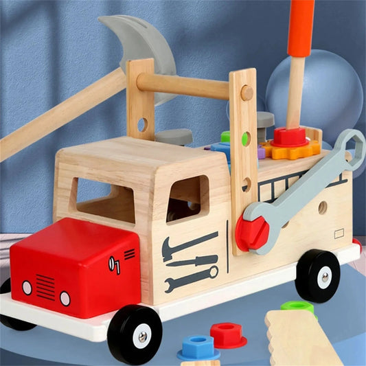 Wooden Diesel Truck Toolbox | Oliver Montessori Toys