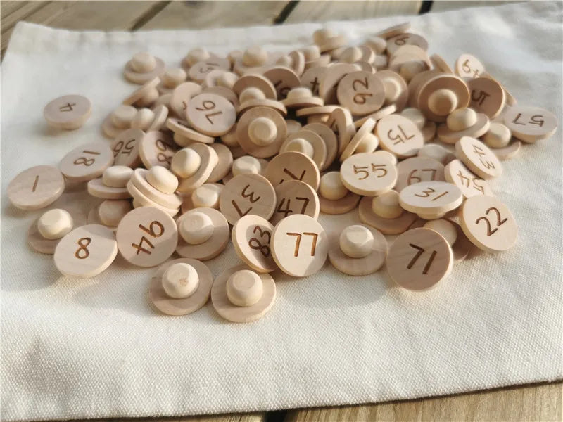 Wooden 100 Peg Board with Beads, Alphabets, and Numbers