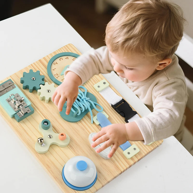 Wooden Activity Busy Board | Oliver & Company Montessori Toys