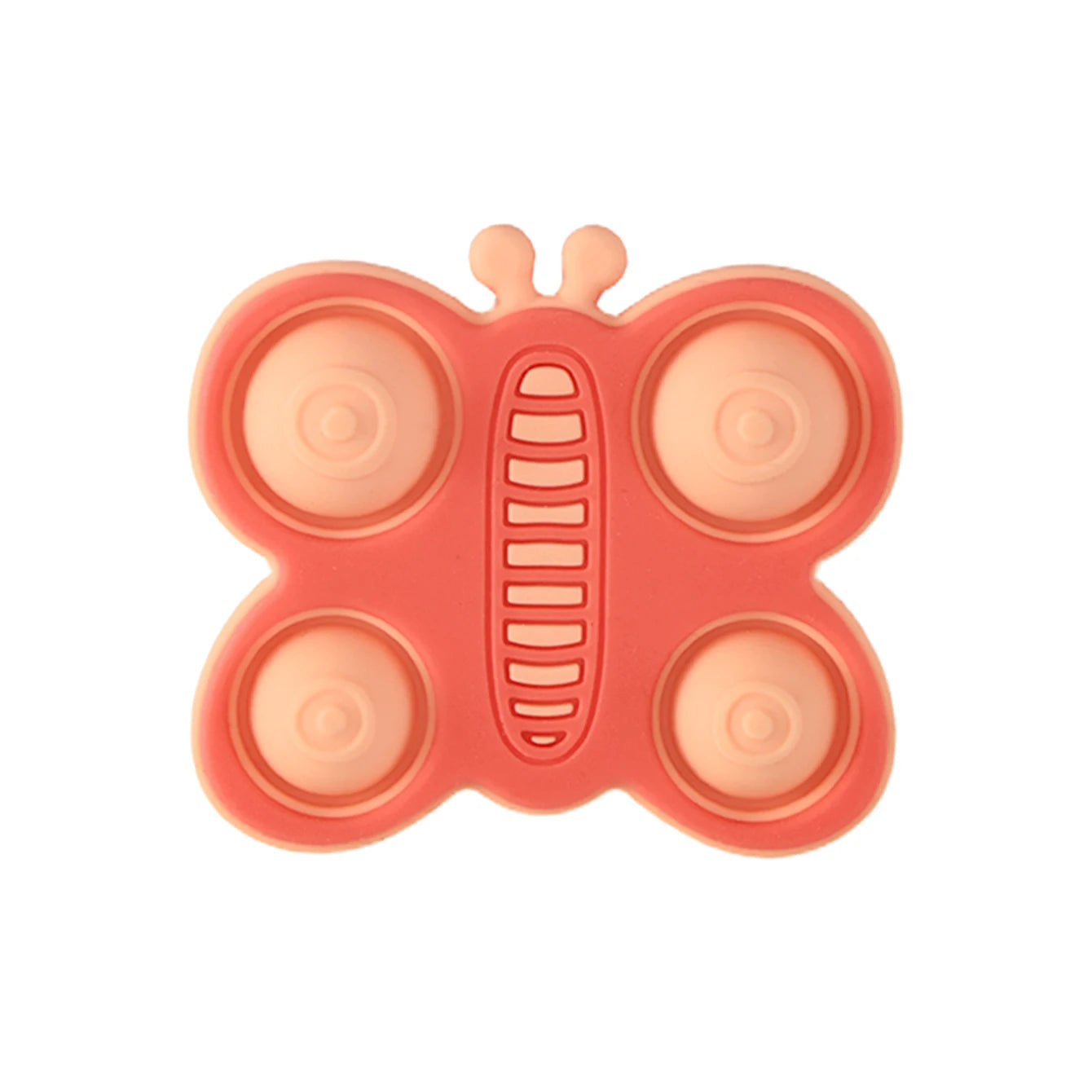 Coral butterfly pop silicone teether