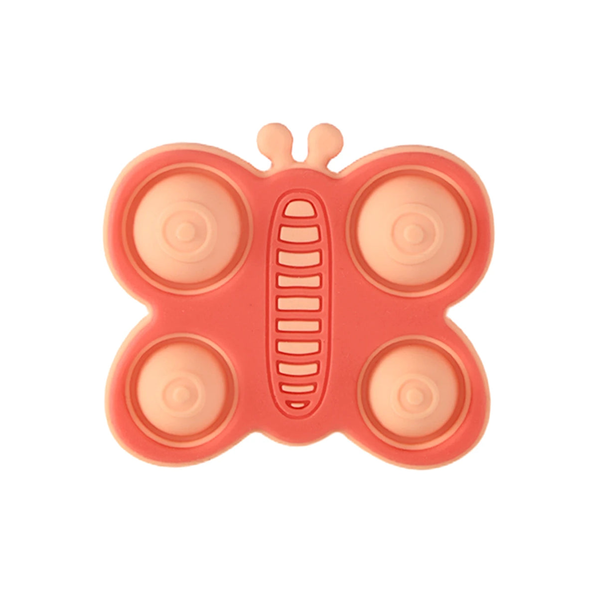 Coral butterfly pop silicone teether