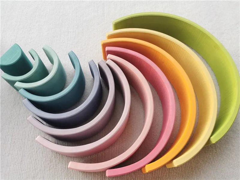 Montessori Large Basswood Arch, Semi-Circle, Tree, Peg Doll, and Ball Set