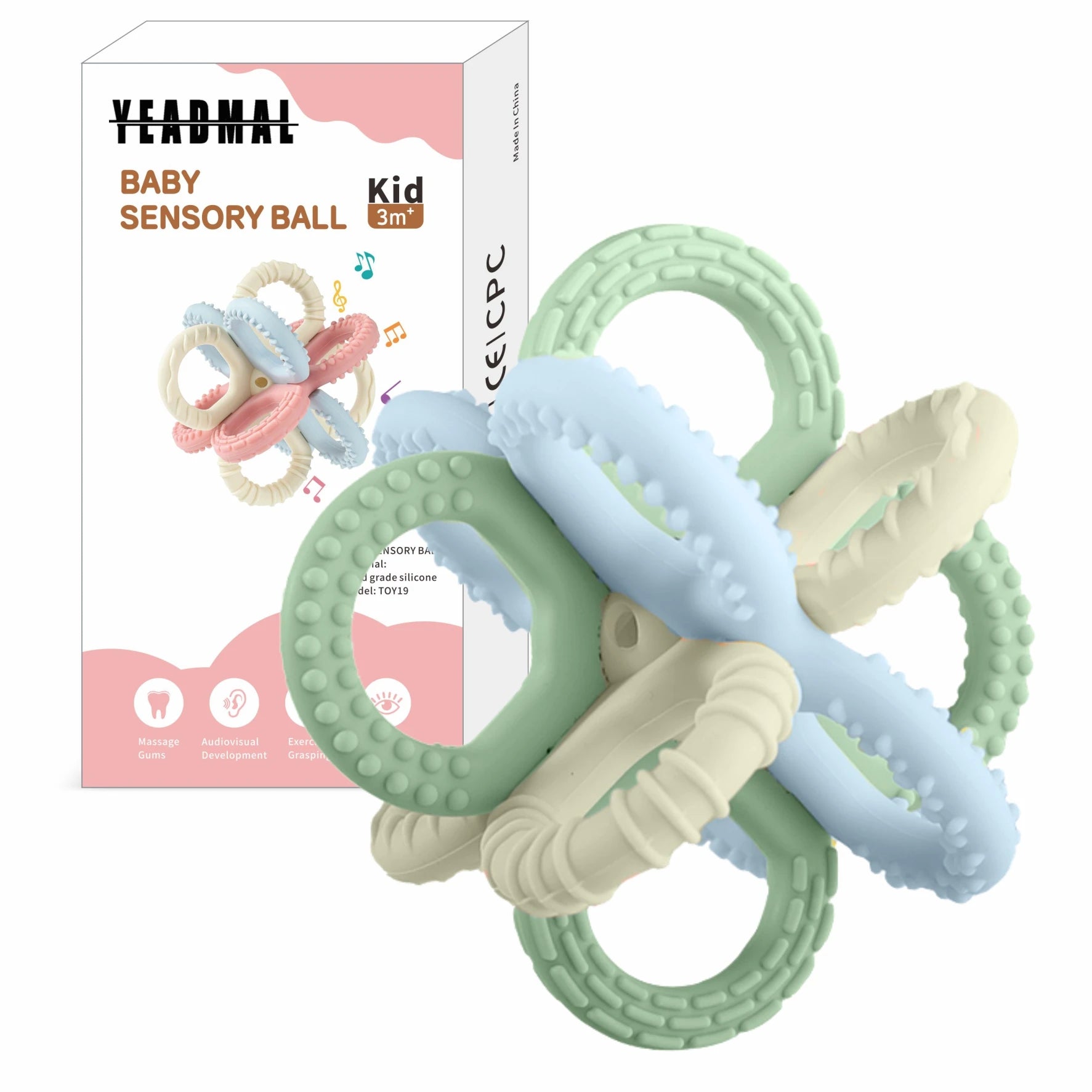 Interlocking Silicone Rattle and Teether