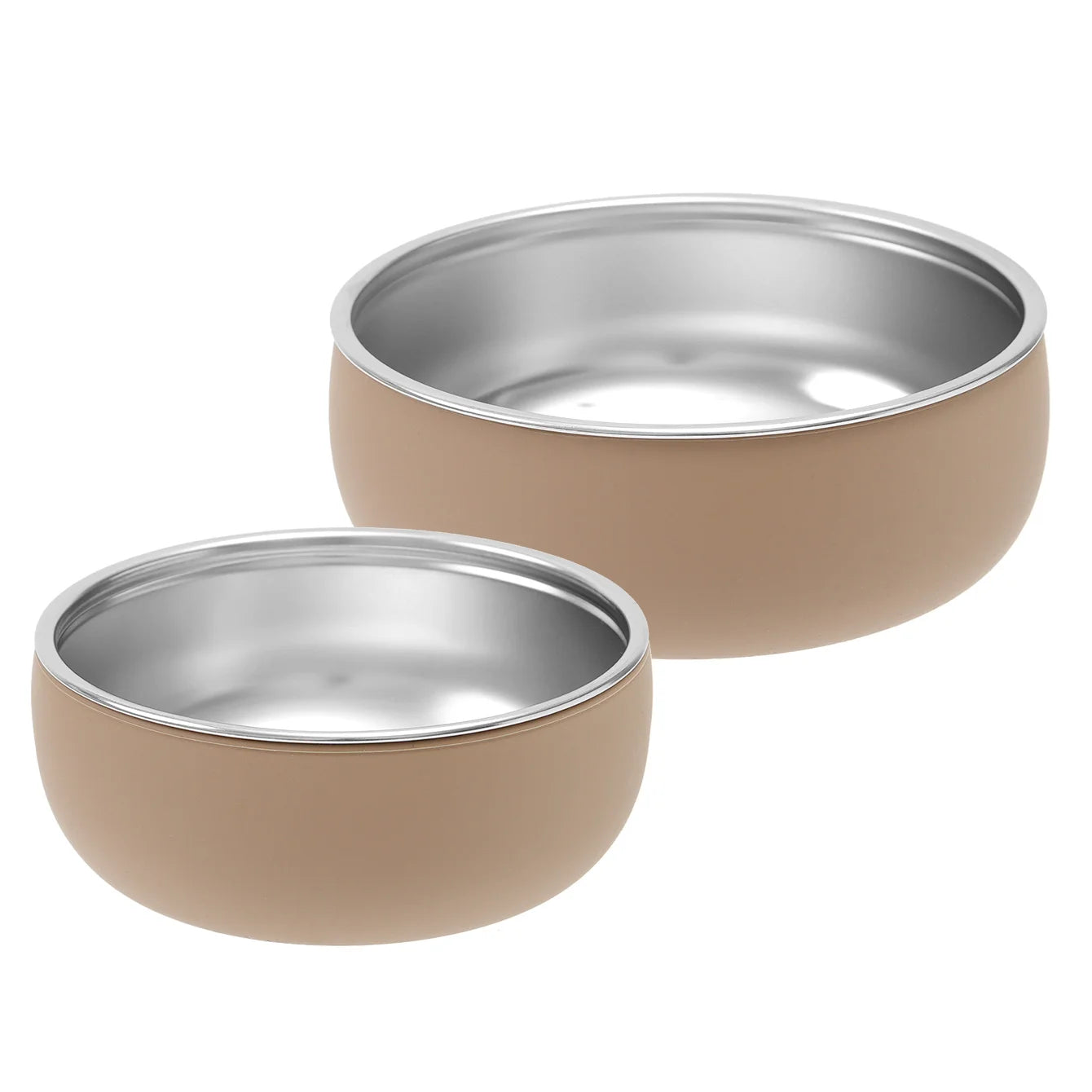 2-Piece Stainless Steel Bowl Set with Detachable Silicone Bases | Oliver Montessori Toys