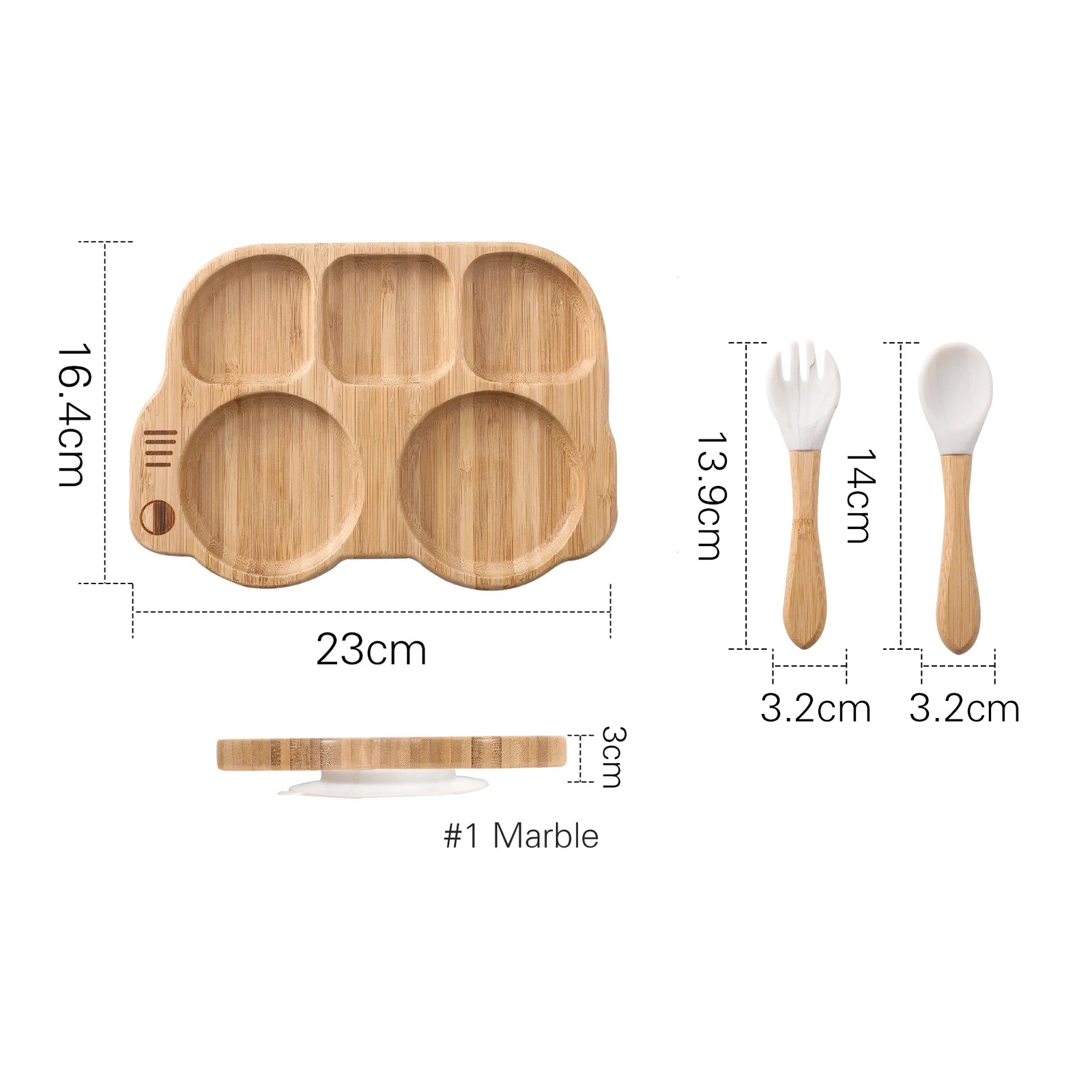 Bamboo Bus Baby Feeding Plate Set | Oliver Montessori