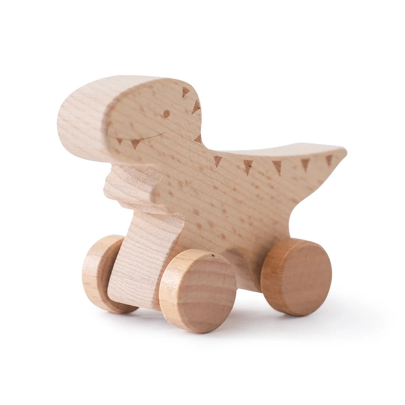 Wooden toy airplane on a white background