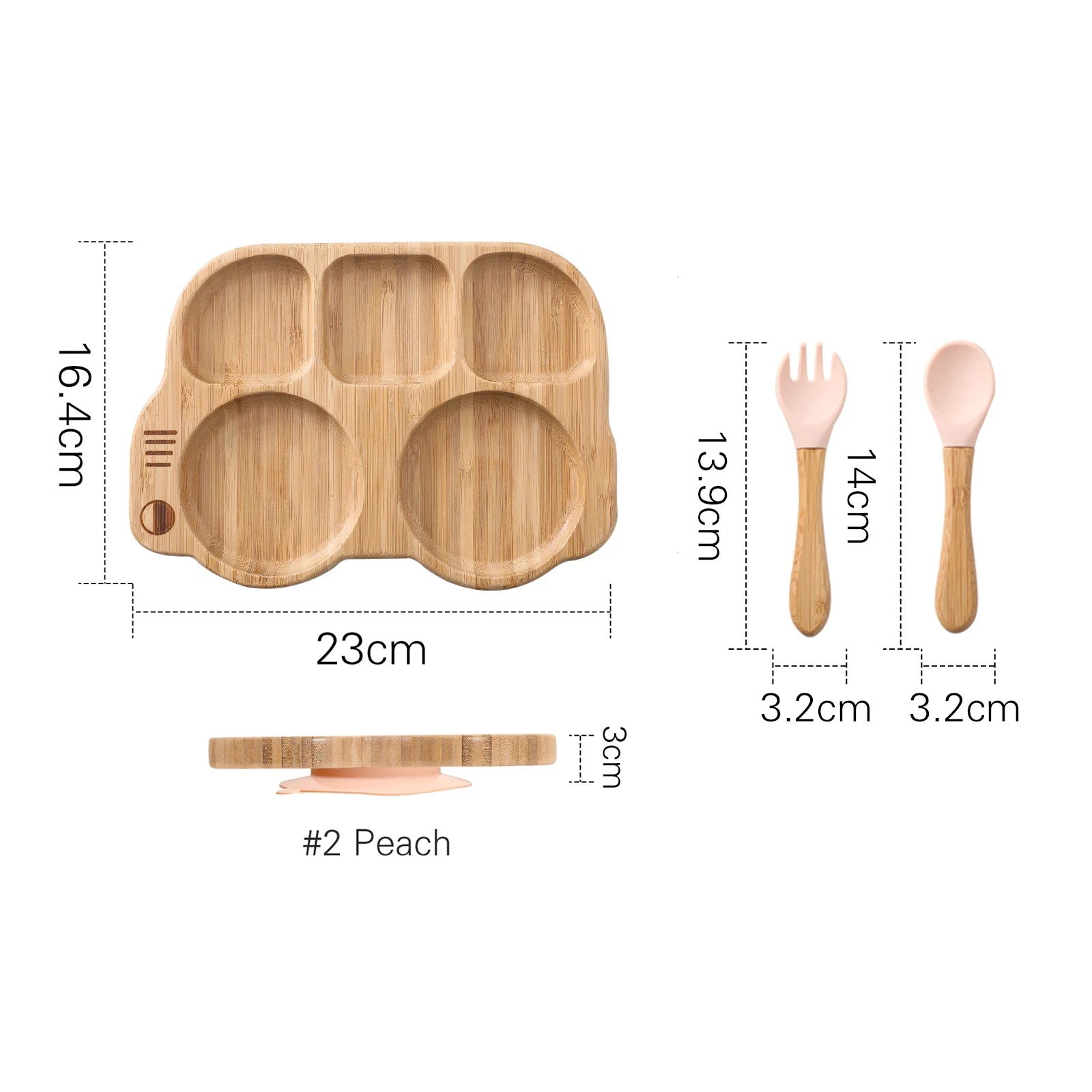 Bamboo Bus Baby Feeding Plate Set | Oliver Montessori