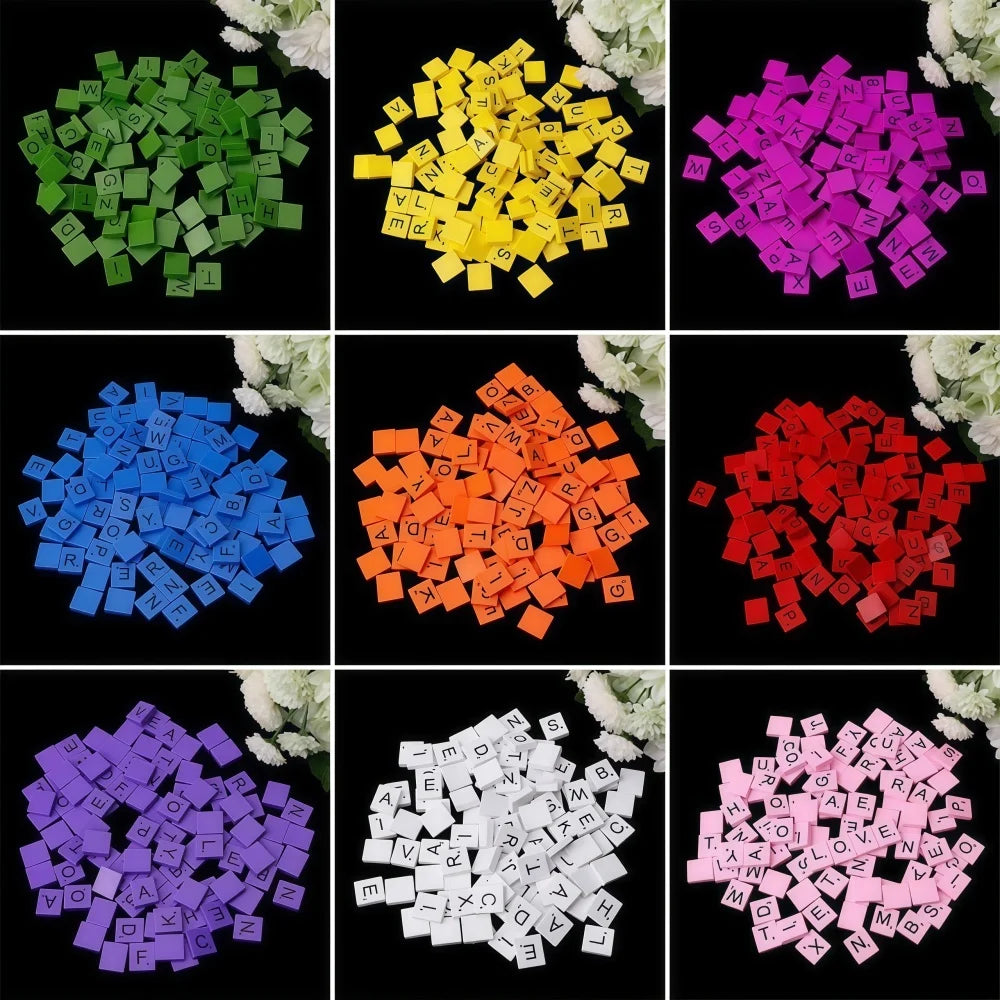 Wooden Letter Tiles Set – 100 Scrabble-Style Alphabet Tiles