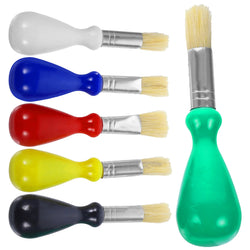 6 Pcs Paint Brush Set for Kids, featuring ergonomic, lightweight design for comfortable painting, suitable for gouache and watercolor, ideal for creative educational play.