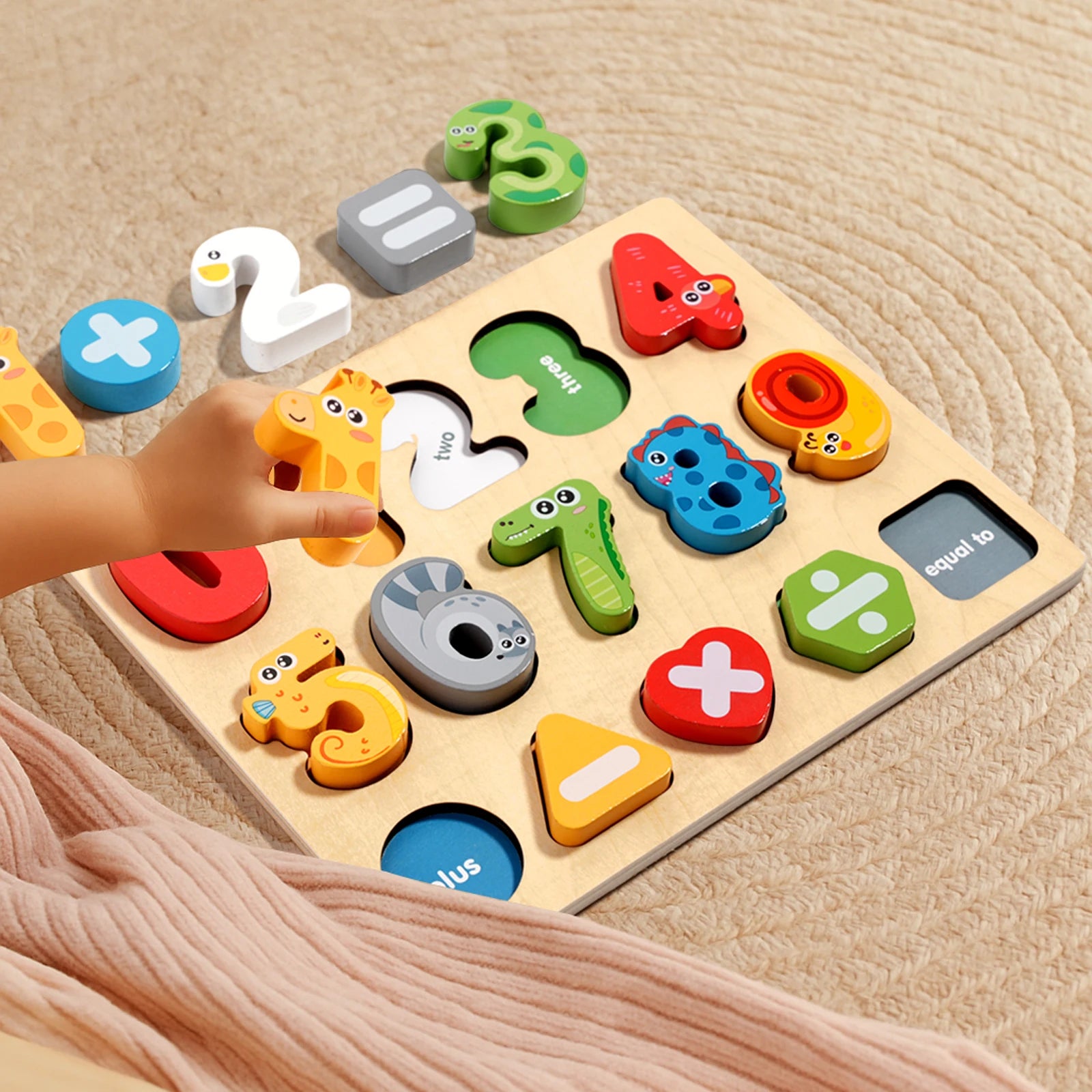 3D Animal Alphabet and Number Puzzle Board for Toddlers