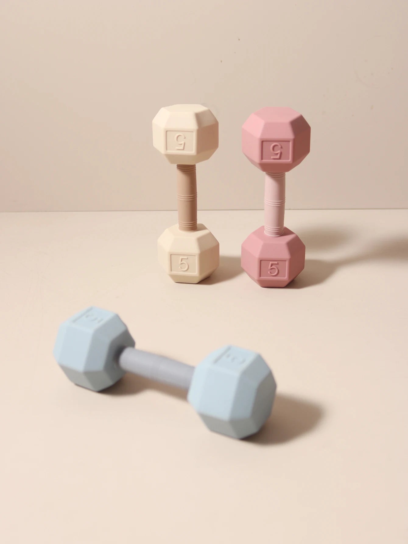 Silicone Barbell Baby Teether Rattle | Oliver Montessori Toys