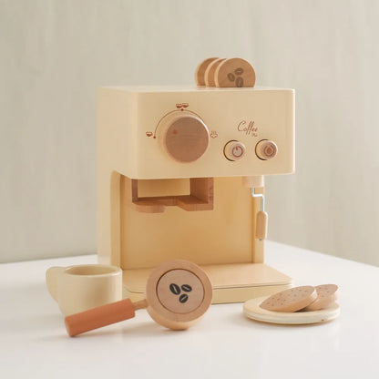 Kids Wooden Montessori Toy Coffee Machine