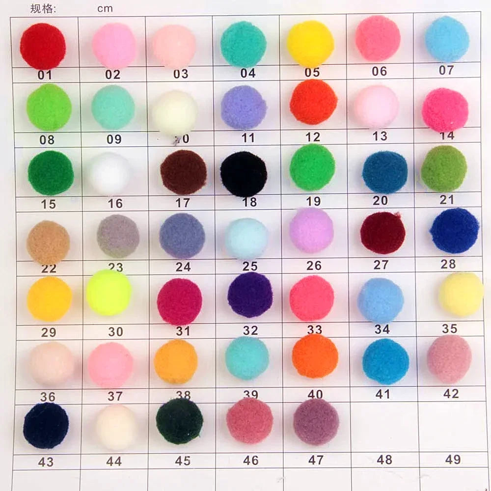 Bulk Mixed Color Craft Pompoms 20mm, 25mm, 30mm