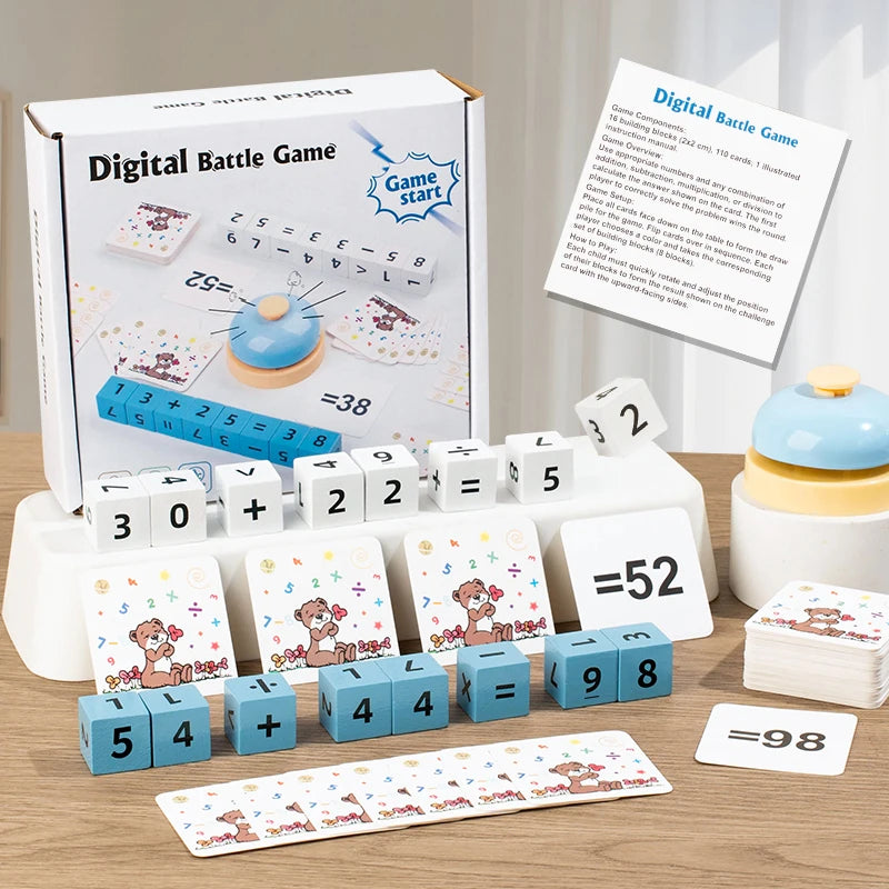 Digital Battle Game for Kids - Wooden Montessori Math Learning Toy