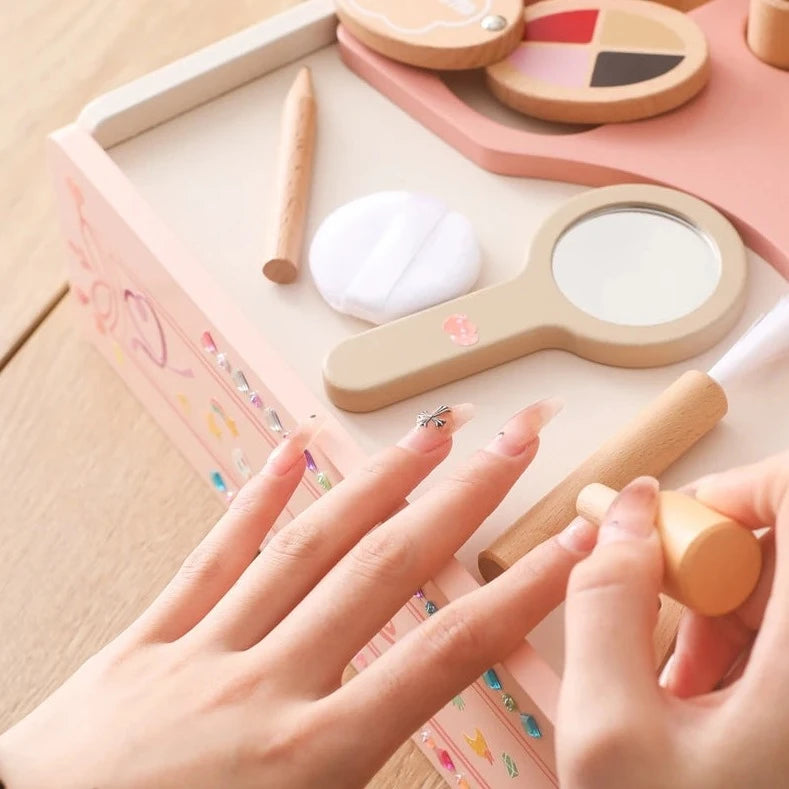 Wooden Makeup Set & Vanity Table Toys | Oliver Montessori