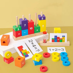 Wooden Number & Letter Matching Puzzle: Educational stacking toy for kids 3-8. Build skills in spelling, math, and logic while promoting creativity.