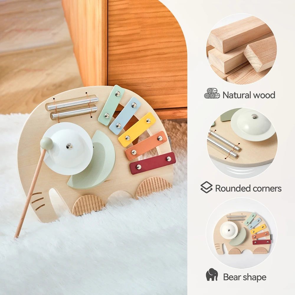 Elephant Wooden Music Table for Babies and Toddlers