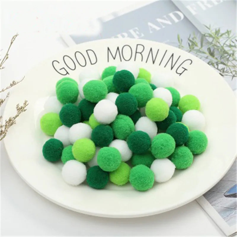 500/2000Pcs Mixed Color Fluffy Soft Colored Pompoms for Crafts