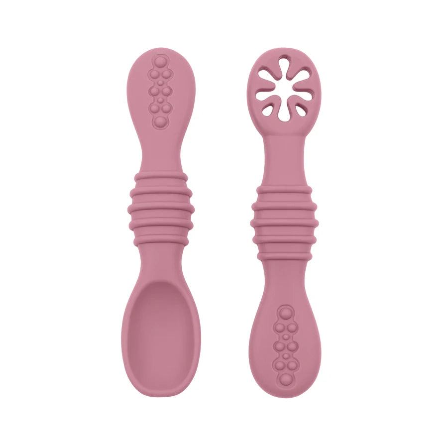 Mauve bendable silicone spoon set